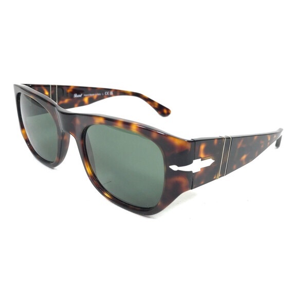 Persol Sunglasses 3308-S 24/31 Polished Tortoise Frames with Green Lenses 54 mm